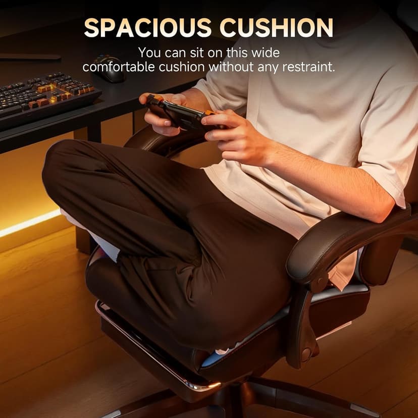 GTPLAYER Gaming Chair, High Back Leather Computer Gaming Chair with Footrest, Ergonomic Height Adjustable Office Chair with Removable Cover and Lumbar Support for Gaming and Work (WT)