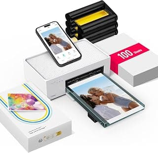 Liene M100 4x6'' Photo Printer, Phone Printer 100 Sheets & 3 Cartridges, Full-Color Photo, Portable Instant Photo Printer for iPhone Android, Thermal Dye Sublimation, Wi-Fi Picture Printer 100 Papers B09XHYNHB2