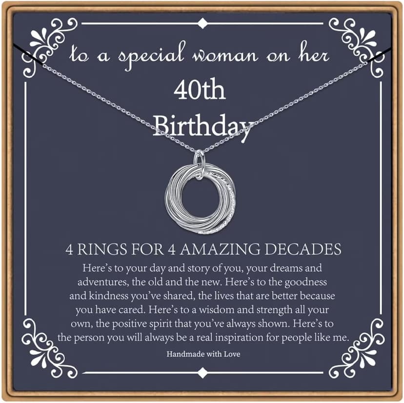 IEFLIFE Birthday Gifts for Women, Sterling Silver Necklaces, 40th 50th 60th 70th 80th 90th Birthday Necklace, 40 50 60 70 80 90 Years Old Birthday Gifts, 4 5 6 7 8 9 Decade Birthday Jewelry for Women