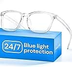 Gaoye Transparent, Clear Blue Light Glasses for Computer & Gaming - Anti UV Ray Lenses, Scratch-Resistant & Comfort Fit