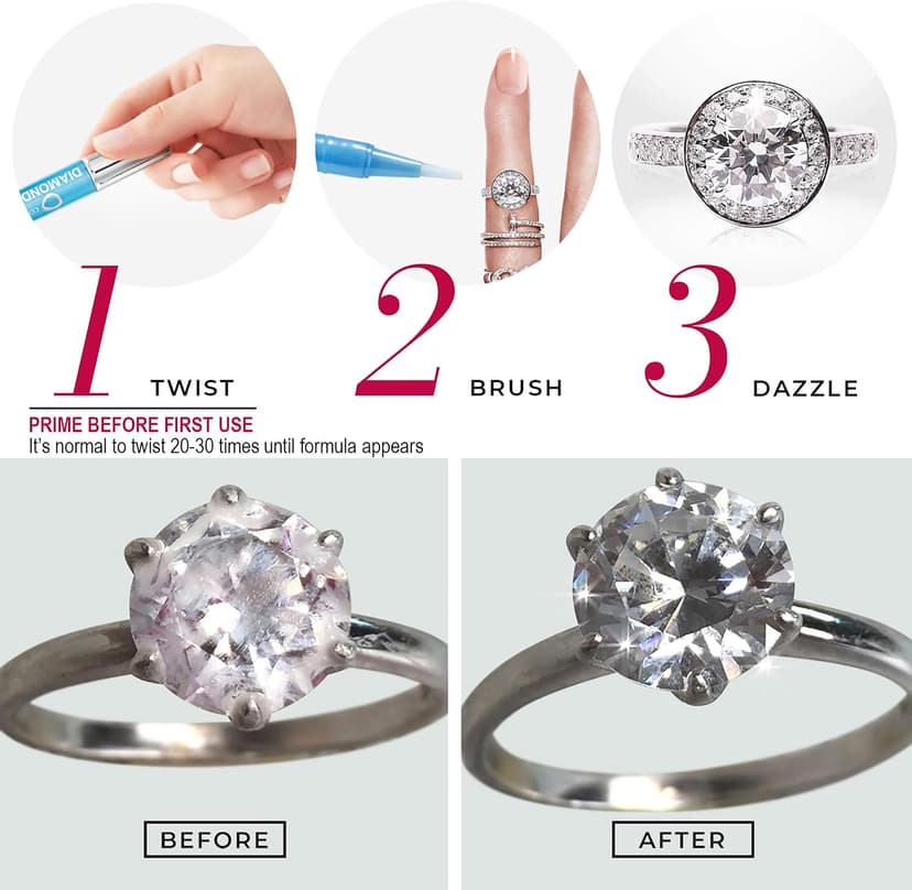 CONNOISSEURS Diamond Dazzle Stik - Portable Diamond Cleaner for Rings and Other Jewelry - Bring Out The Sparkle in Your Diamonds and Precious Stones