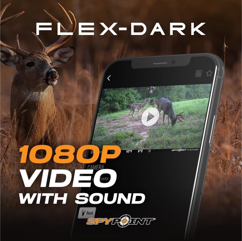 SPYPOINT Flex-Dark Twin Pack Cellular Trail Camera, 40MP Photos, 1080p Video + Sound, No-Glow Game Camera, Hunting Night Vision, Motion Activated,100ft Detection, No WiFi Needed Trail Cam