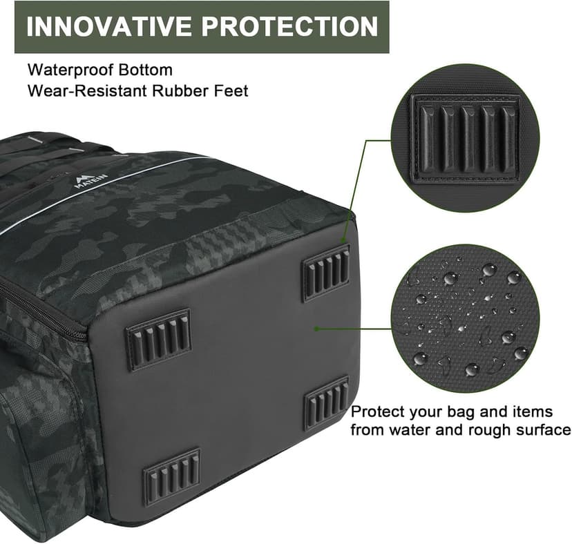 Water Resistant Fishing Bag Fits 4 3600 Trays, Large Wide Open Tackle Box Backpack, Gifts for Fishermen MATEIN Fishing Backpack, Tackle Storage Bag with Rod Holders & Cooler B09PTHT4H5