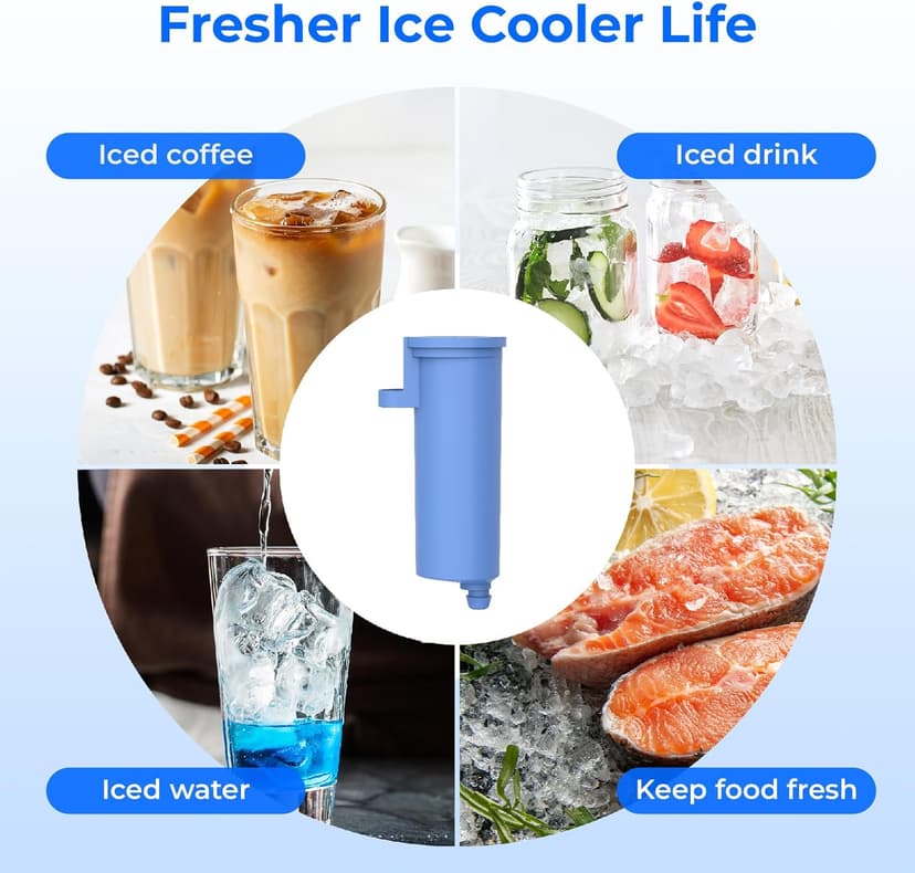 Waterdrop C33 Ice Maker Water Filter, Replacement for GE® Profile Opal Nugget Ice Maker Water Filter, Scale Inhibiting, with Ring Pull, BPA-Free, 3 Pack