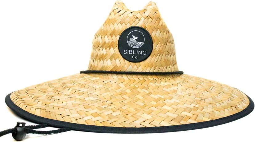 Sibling Co Straw Sun Hat for Men and Women Great for Fishing, Lifeguards, Beach, Summer and Gardening with Wide Brim for Sun Protection Natural