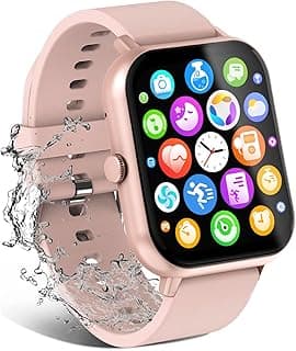 Smart Watch for Men Women Compatible with IOS Android Phone, 1.83" Full Touchscreen IP68 Waterproof Smart Watches,Fitness Tracker with Make/Recive Call 123+ Sport Modes Heart Rate/Sleep Monitor,Pink