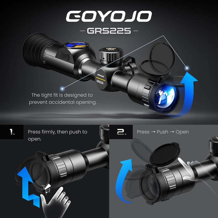 GOYOJO GRS Series Thermal Riflescope for Hunting, 256X192 High Resolution Thermal Imaging Scope with 50Hz High Sensitivity Optics IR Night Vision Rifle Scope, Rangefinding & Ballistic Assistance, RAV