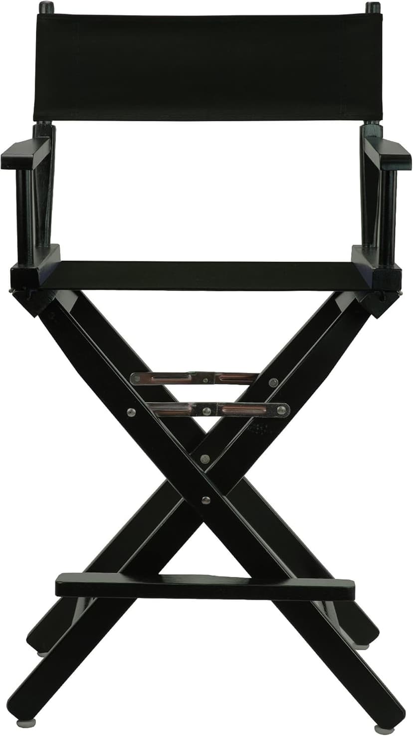Casual Home 24" Director's Chair Black Frame-with Black Canvas, Counter Height