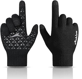 Achiou Winter Gloves, Glove for Men Women, Upgraded Touch Screen Texting Warm Running with Thermal Soft Knit Lining