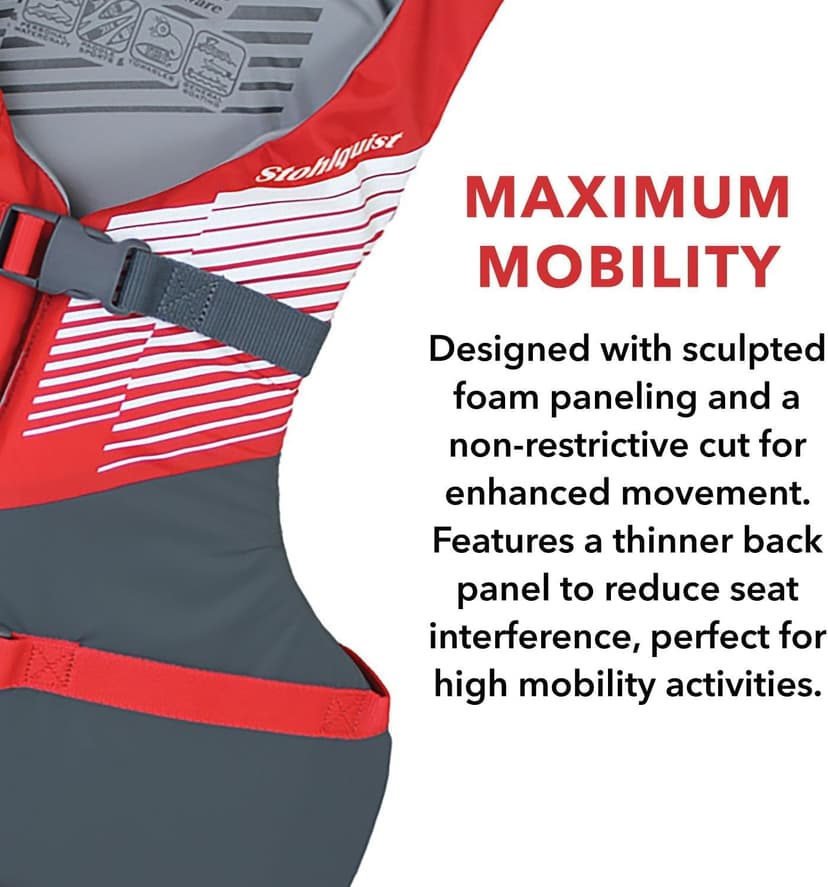 Stohlquist FIT Oversized Adult Life Jacket, US Coast Guard Approved Type III Life Vest, PFD for Men and Women, Easily Adjustable, Lightweight and High Buoyancy. Plus Size (48-60" Chest)