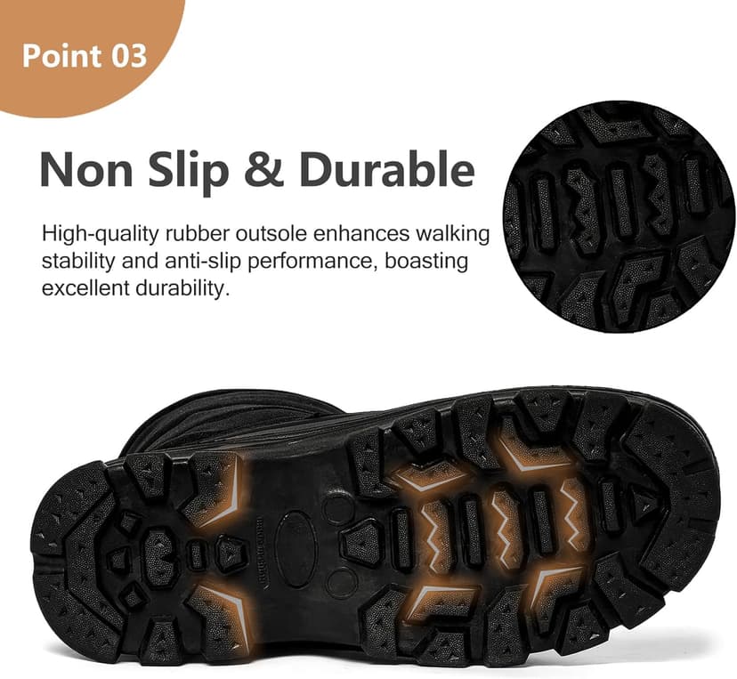 TRAILBLITZ Men's Winter Snow Boots Waterproof Warm Lightweight Non Slip Fur Lined for Outdoor Comfortable Casual Cold Weather