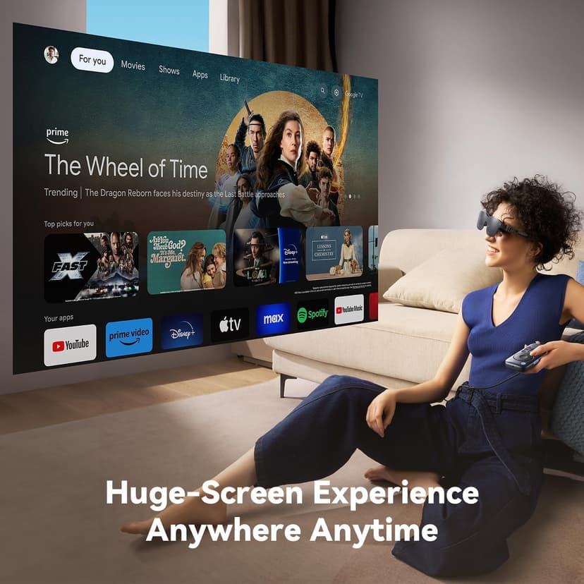 RayNeo Pocket TV - Certified Portable GTV Device, (Not for Netflix) Companion AR/XR Glasses Air 3s/Air 2s/Air 2, WiFi-Enabled Portable Smart TV, with Mutiple TV/Movie Series