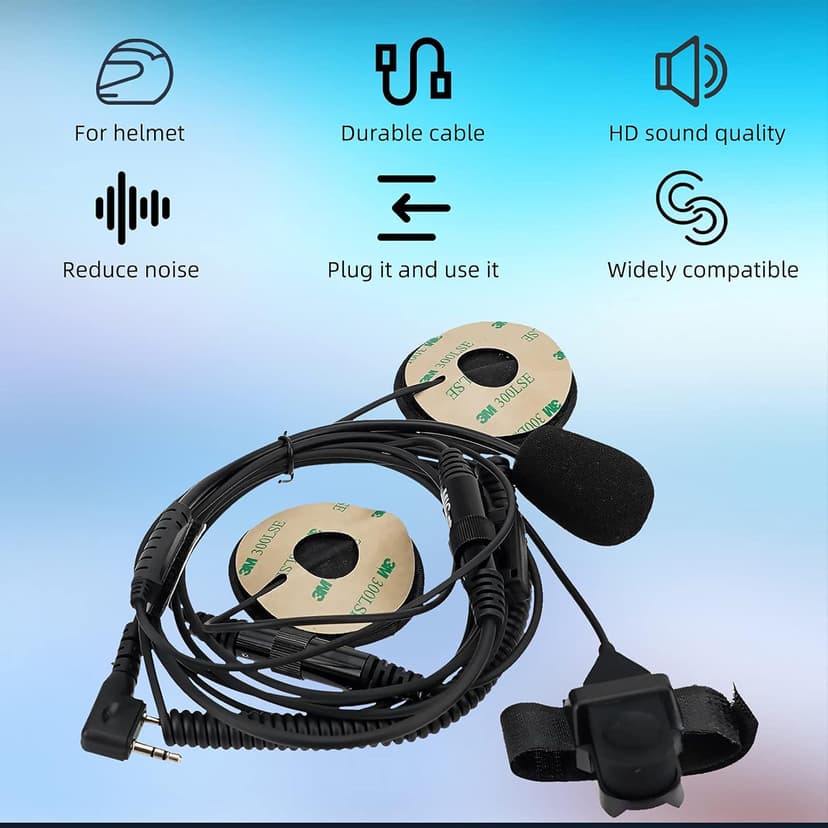 Retevis Two Way Radio Headset with Mic, Open Full Face Motorcycle Helmet, Finger PTT, for RT22 RT21 H777, Compatible with Pxton, Baofeng BF-888S, Kenwood Walkie Talkies, Walkie Talkie Earpiece(1 Pack)