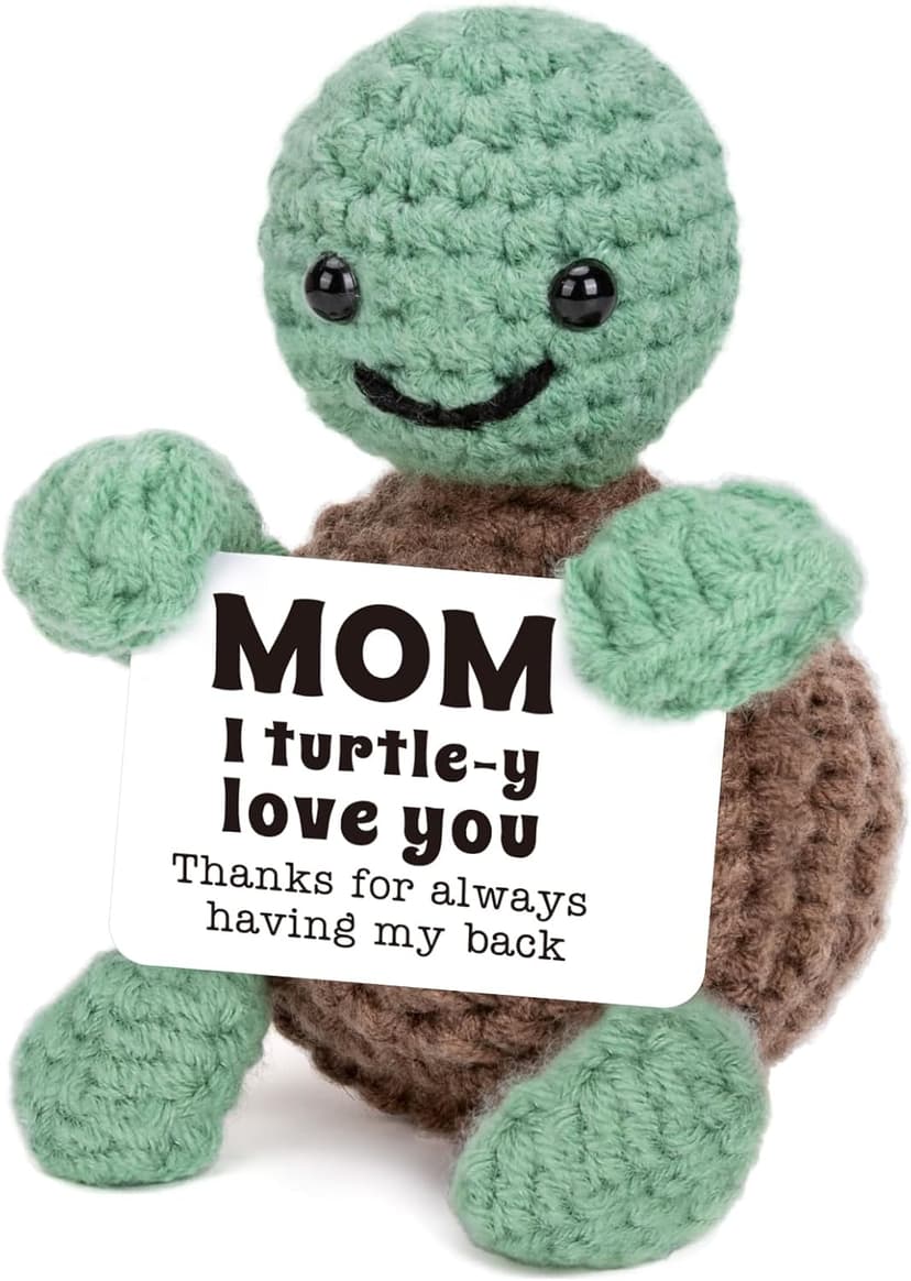 Christmas Birthday Gifts for Mom from Daughter Son, Mini Turtle Gifts for New Bonus Step Mom Mama Mother in Law, I Love You Cute Stuff Things Stocking Stuffers for Moms, Handmade Crochet Turtle Decor B0DF7K23VG