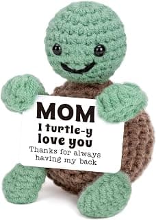 Christmas Birthday Gifts for Mom from Daughter Son, Mini Turtle Gifts for New Bonus Step Mom Mama Mother in Law, I Love You Cute Stuff Things Stocking Stuffers for Moms, Handmade Crochet Turtle Decor B0DF7K23VG