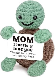 Christmas Birthday Gifts for Mom from Daughter Son, Mini Turtle Gifts for New Bonus Step Mom Mama Mother in Law, I Love You Cute Stuff Things Stocking Stuffers for Moms, Handmade Crochet Turtle Decor B0DF7K23VG