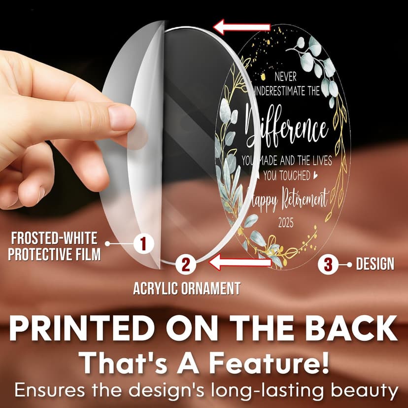 HEXMOZ Retirement Gifts - Retirement Gifts for Women, Men 2025 - Retired Ornament 2025 - Retired Gift for Coworker, Boss, Employee, Teacher, Nurse, Woman, Man - Acrylic Christmas Ornament Keepsake