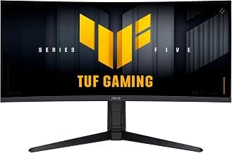 ASUS TUF Gaming 34” 1440P Ultrawide Curved Monitor (VG34WQML5A) - 250Hz, 0.5ms, FastIPS, FreeSync Premium, Extreme Low Motion Blur, DisplayHDR400, 95% DCI-P3, DisplayWidget, Gaming AI, 3 yr Warranty