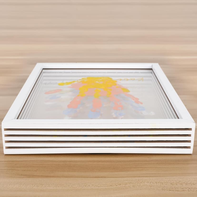 Family Handprint Frame Kit for 4 with 12 Paints&9 Pens,New Parents Gifts for Couples After Birth,Baby Shower Gifts for Mom and Dad,Mothers Fathers Day Craft Wood,Christmas Birthday Gift(White) B0CYHBYTPL