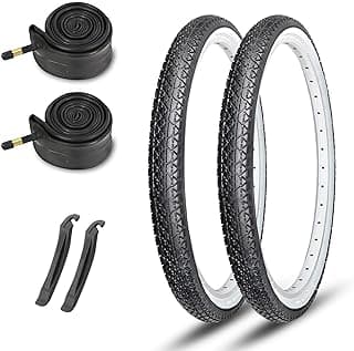 26x2.125 Cruiser Bike Tires: MOHEGIA 2-Pack 26 Inch Folding Tires with Pair Bike Tubes & Tire Levers Replacement Set for Beach Cruiser and Urban Commuting Bicycle