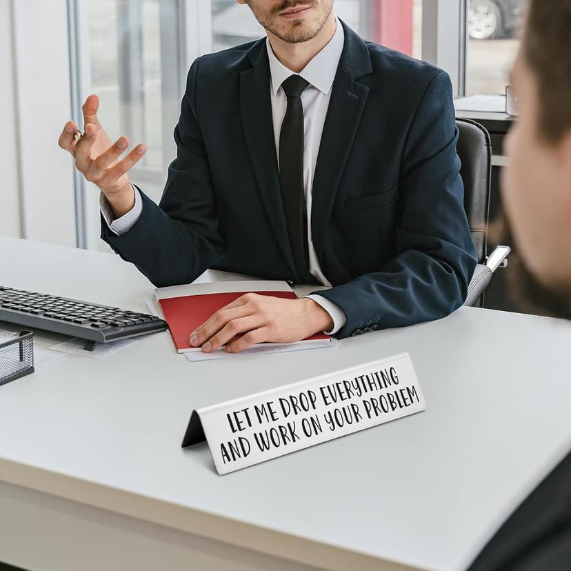 Funny office desk sign • Novelty nameplate • Coworker gift • Boss gift • Manager gift • Workplace humor decor Let Me Drop Everything and Work On Your Problem Funny Desk Plate Sign B0D1NZX9JX