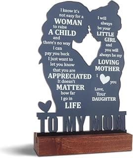 Gifts for Mom from Daughter - Sentimental Mother's Day Birthday Gifts for Mom, Meaningful Mom Keepsake Plaque, Mother Daughter Gifts "To My Mom" Christmas Valentines Day Easter Presents