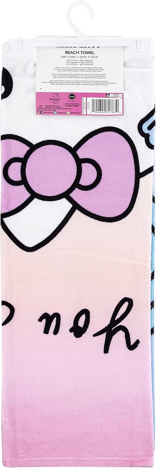 Northwest Hello Kitty Beach Towel, 30" x 60", Sea You Soon B09LQ7M3YV
