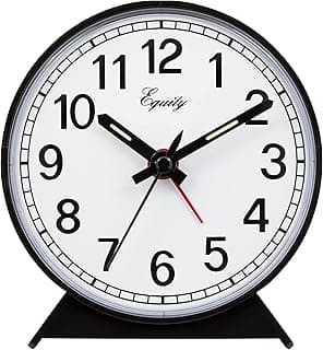 Equity 14075 Black Analog Wind-Up Alarm Clock