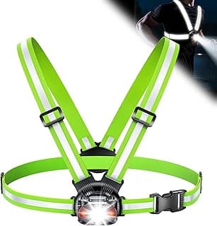 Running Lights for Runners, 500 Lumens Running Light with 45° Adjustable Tilt, 360° Reflective Vest & IPX4 Waterproof Rechargeable Light Up Gear for Night Walking/Cycling/Jogging/Hiking
