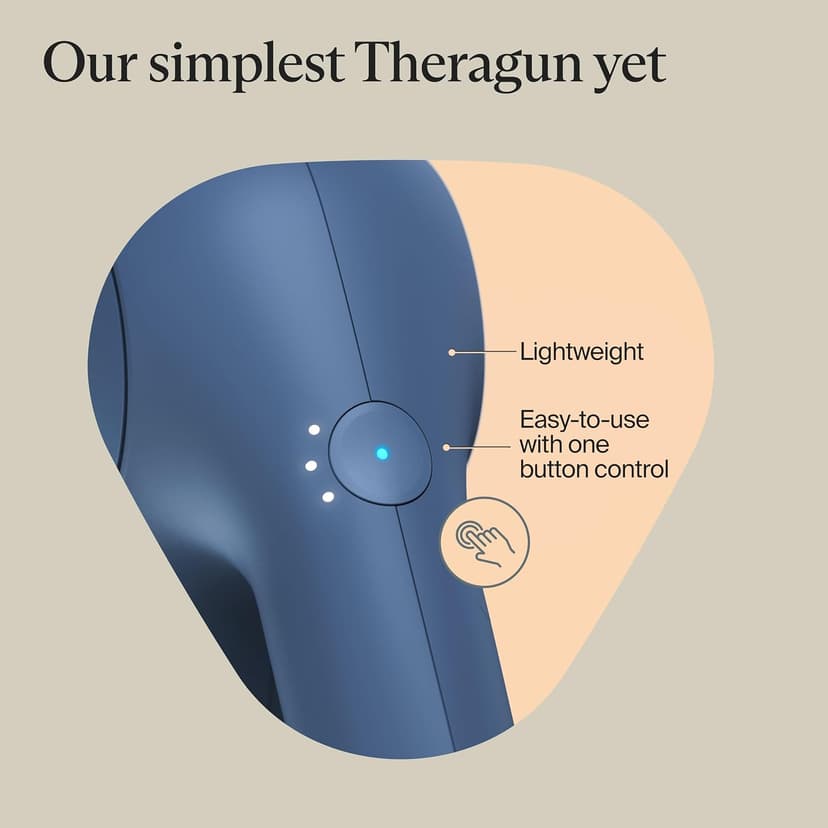 Quiet Handheld Percussion Muscle Massager for Back, Leg & Shoulder Pain Relief. Lightweight, Easy to Use, Ergonomic Grip TheraGun Therabody Relief Massage Gun | for Daily Comfort | 3-Speed | Navy B0CNS894RH