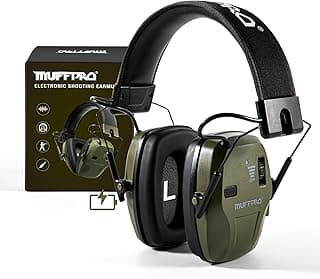 Muffpro Rechargeable Shooting Ear Protection with Sound Amplification Electronic Earmuffs for Noise Reduction
