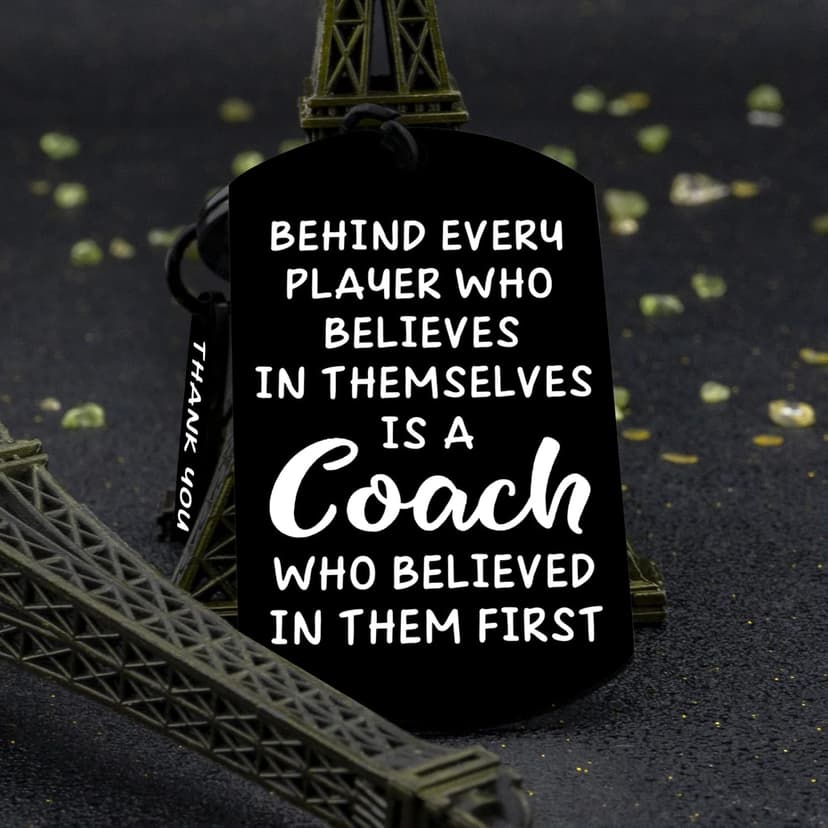 Coach Appreciation Gift Thank You Keychain Gift for Hockey Baseball Soccer Football Volleyball Team Fitness Instructor