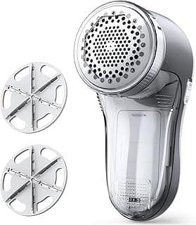 POPCHOSE Fabric Shaver, Lint Remover for Clothes, Battery Operated Lint Shaver with 6-Leaf Blades, Sweater Shavers to Remove Pilling for Clothing, Couch, Furniture, Fuzz, Lint Ball, Pillings