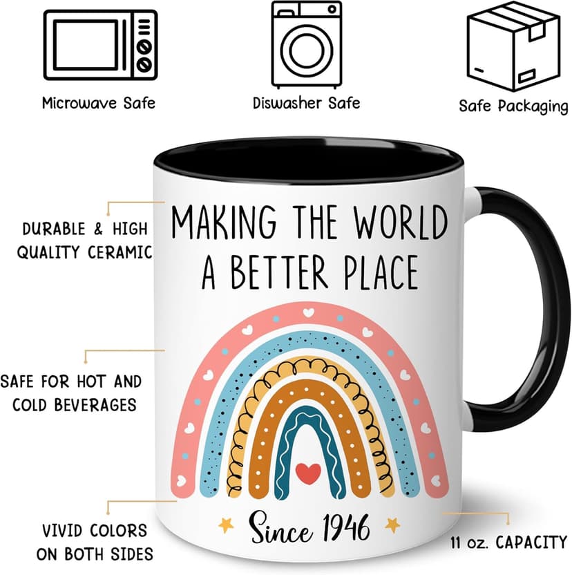GLAKEUN 1946 Making Mug - Happy 80 Year Old 1946 Presents - 80th Present Ideas - 80th Birthday Mug, Unique Gifts for Her - Him, Men, Women, Wife, Sister, Best Friend - Funny Gag Coffee Cup