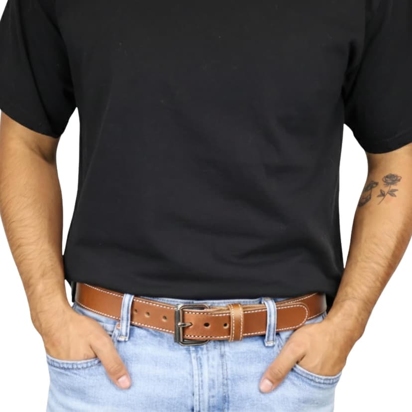 Daltech Force Roughcut® - Concealed Carry CCW Natural Leather Gun Belt 15-17 oz Full Grain Leather Belt