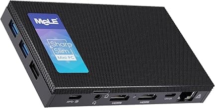 MeLE Quieter4C N150 Fanless Mini PC with Win-11-Pro,16GB RAM LPDDR5 512GB SSD Micro Desktop Computer,Dual HDMI,Support 4K Triple Display USB3.2x3,USB-C,WiFi BT5.1,Small Portable PC Industrial Business