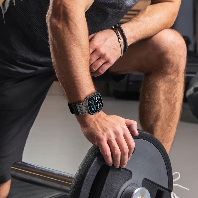 FOAMUNOC Rugged Band Compatible with Apple Watch Ultra 3/2/1 Band 49mm/46mm/45mm/44mm/42mm, Metal Connector with Silicone Strap for iWatch Ultra Series 11/10/9/8/7/6/SE3/SE2/SE/5/4/3/2/1, Black/Black