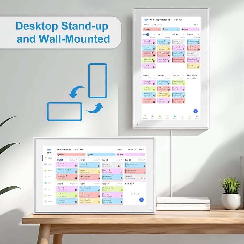 15.6 Inch Digital Calendar Wall Touch Screen Chore Chart, 32GB Electronic Calendar + Smart Family Planner, Wall and Desk Mountable, Gifts for Women Men, Christmas Gifts for Mom Dad