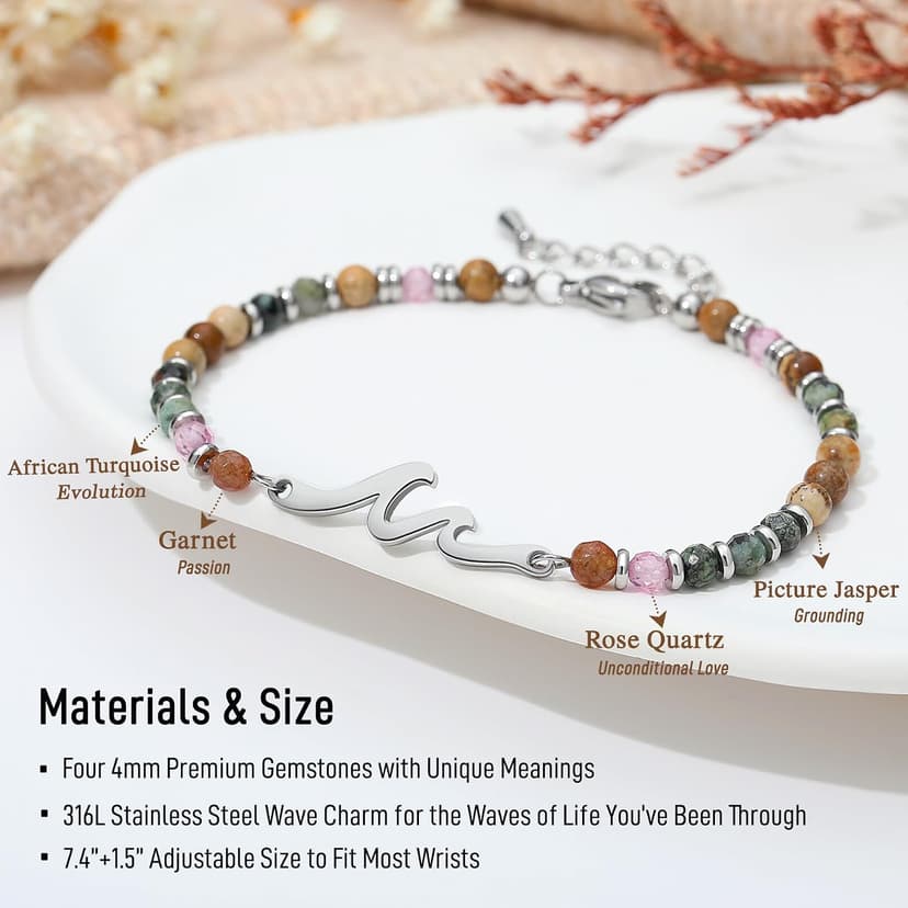 TONY & SANDY Friend Gifts for Women, Unique Birthday Gifts for Women, Sister Gift from Sister, Wave Bracelet, Christmas Stocking Stuffers for Woman Female, Bestie Friendship Bracelets B0FLY9MSD9