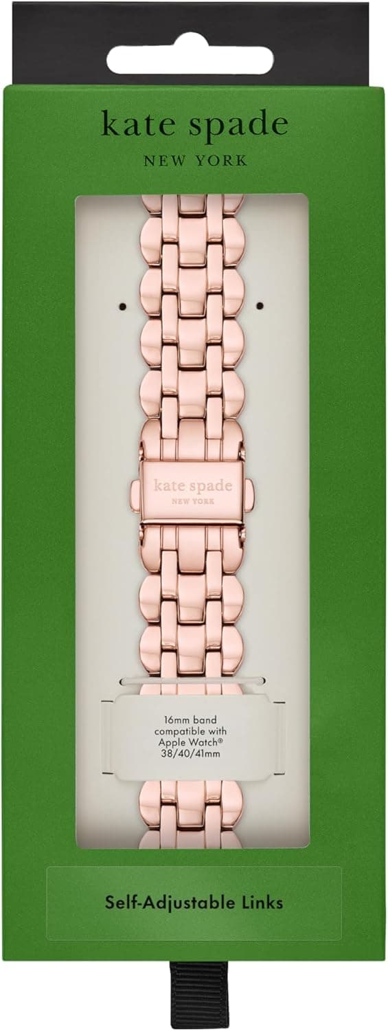 Kate Spade New York Designer Interchangeable Stainless Steel Band Compatible with Your 38/40/41mm Apple Watch Series 9/8/7/6/5/4/3/2/1/SE