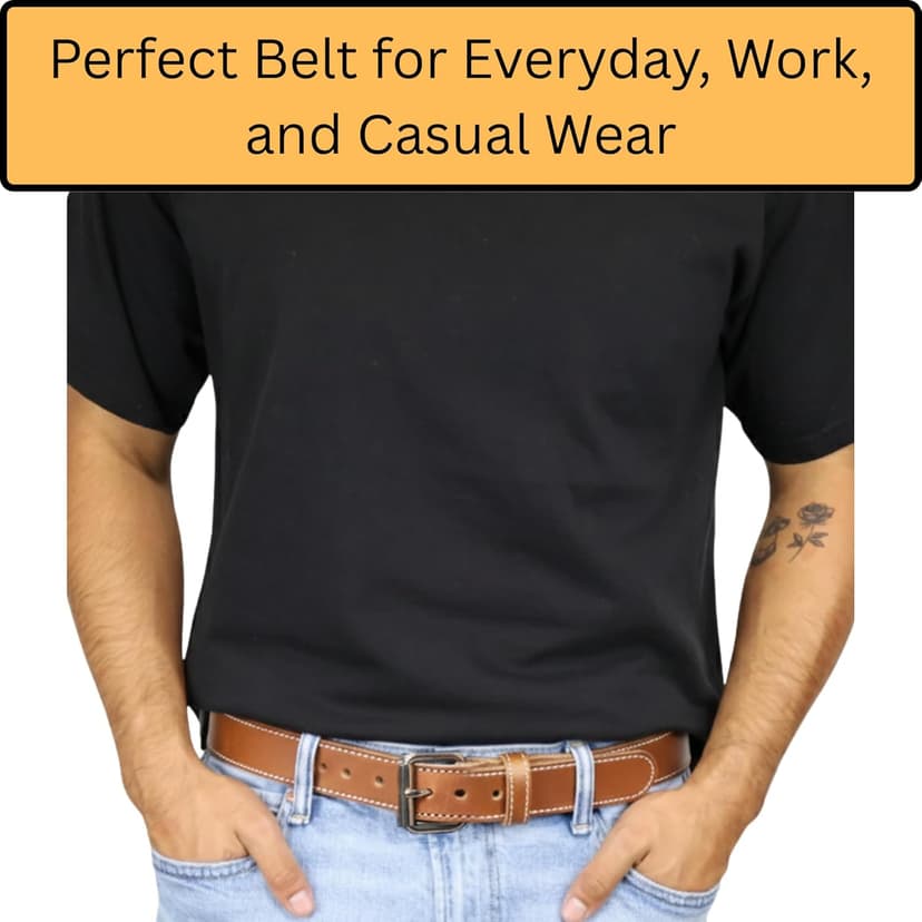 Daltech Force Roughcut® - Concealed Carry CCW Natural Leather Gun Belt 15-17 oz Full Grain Leather Belt