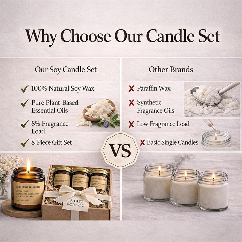 8 Pack Candles for Home Scented,Aromatherapy Jar Candle Gifts for Women, Natural Soy Wax Amber Candle Set, Scented Candles Set for Birthday Valentine Mother's Christmas Day Present