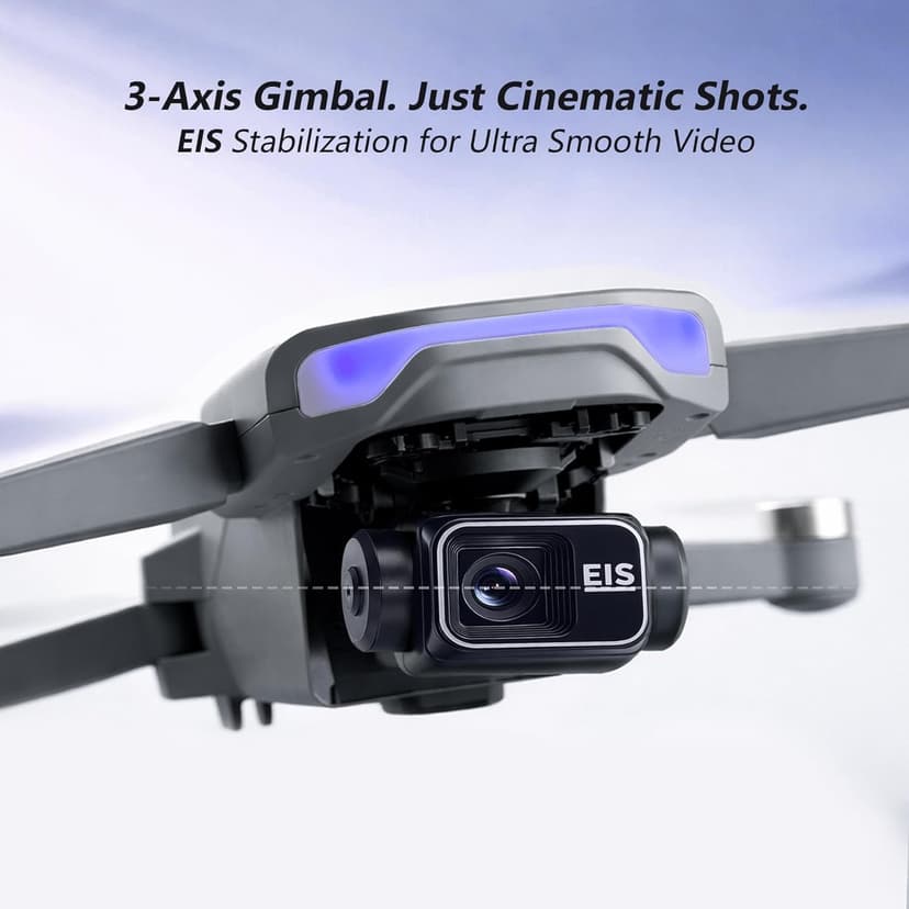3-Axis Gimbal GPS Drone with 4K Camera YIKKEON Drone, 10000FT Range, 90Min Flight Time with 3 Batteries, 4.5" HD Screen Remote, Auto Return, Follow Me, Brushless Motor, 5G FPV, Foldable RC Quadcopter for Beginners - Under 249g