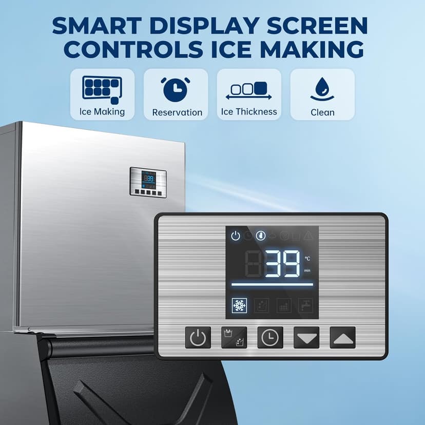 Commercial Ice Maker Machine, 680 LBS/24H with 560 LBS Storage, ETL Approval Industrial Ice Machine, 210 Ice Cubes in 5-15min, Self-Cleaning Stainless Steel Ice Maker for Business Restaurant Hotel