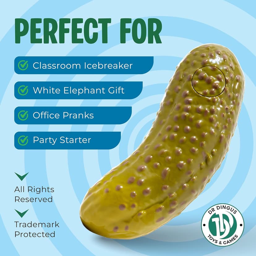 DR DINGUS Yodeling Pickle (1 Pickle) Sings Dill-lightful Musical Yodel Song - Hilarious Laughs - Singing Novelty Gag Gift for Friends Family Coworkers Office Students Classroom