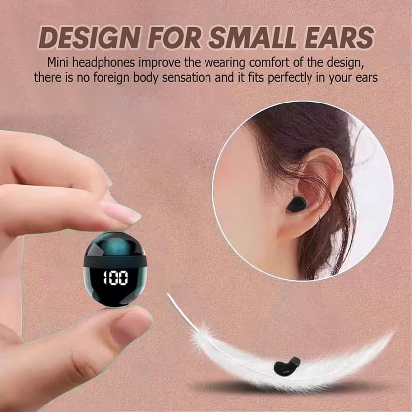 Yihou Invisible Small Mini Sleep Earbuds Headphones Wireless Bluetooth Comfortable Tiny Sleeping Smallest Low Profile Micro Discreet Hidden Kids Earbuds Ear Buds for Small Ear Canals Women Work