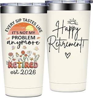 Happy Retirement Gifts for Coworker, Teachers, Nurse, Friends, Family - Every Sip Tastes Like It's Not My Problem Anymore Grifarny Retirement Gift for Woman 2026 - Retirement Tumbler Cup 20 oz B0GVDQD9N9