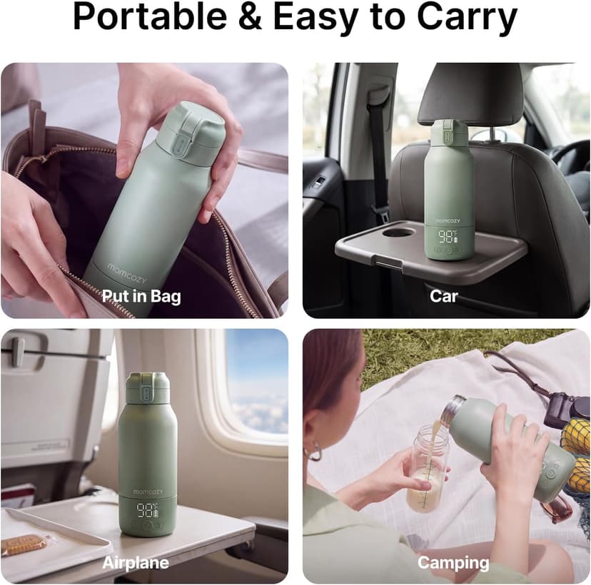 Fast Heating with Nutrients Preserved, Precise Temp Control, Dual Heating Modes for Breast Milk & Water, 17OZ Large Capacity Momcozy Portable Bottle Warmer for Breast Milk, Baby Travel Essentials B0DKHCWJ5G