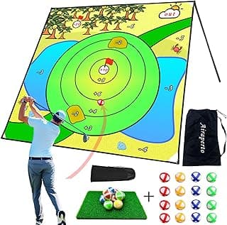 Battle Golf Chipping Game,Upgrade 80”x80” Large Chipping Mat,Play Outdoor Sticky Golf for Adults,Unique Multiplayer Indoor Outdoor Friends Family Yard Target Game