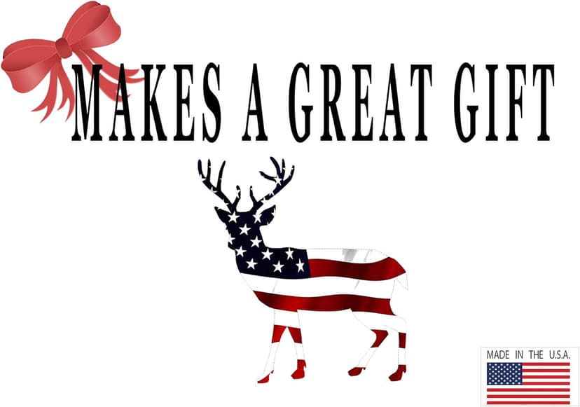 Rogue River Tactical Deer Hunter Buck Decal Silhouette American Flag USA Large 5x5 Inch Patriotic Auto Bumper Sticker Vinyl Car Truck RV SUV Boat Window Hunting